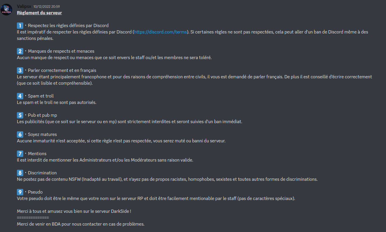 Réglement-discord